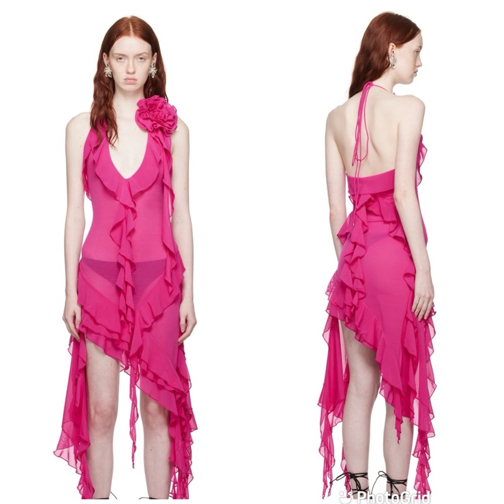 Fanci Club Pink Garden Of Eden Midi Dress